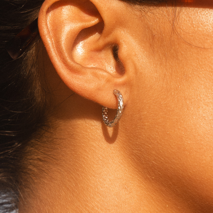 Pendientes de aro martillados