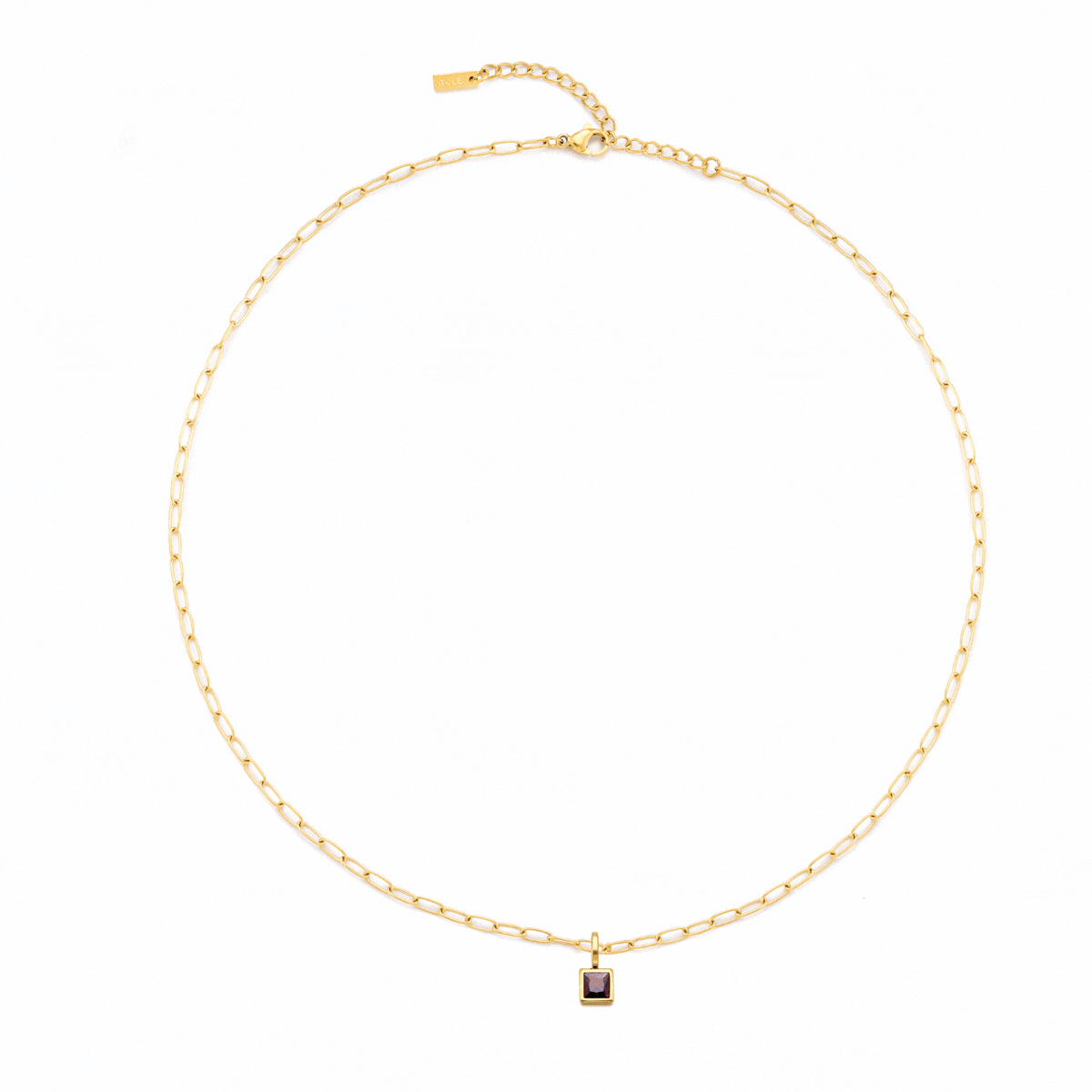 Collar de clip de oficina con piedra de nacimiento