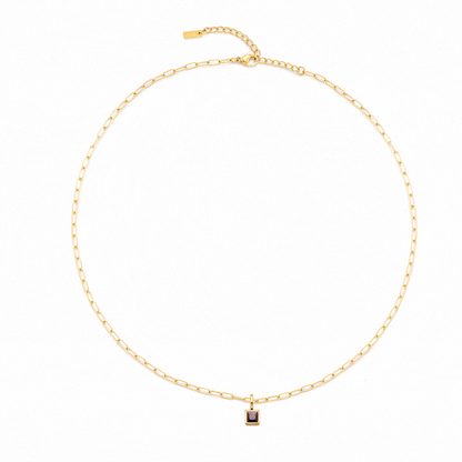 Collar de clip de oficina con piedra de nacimiento