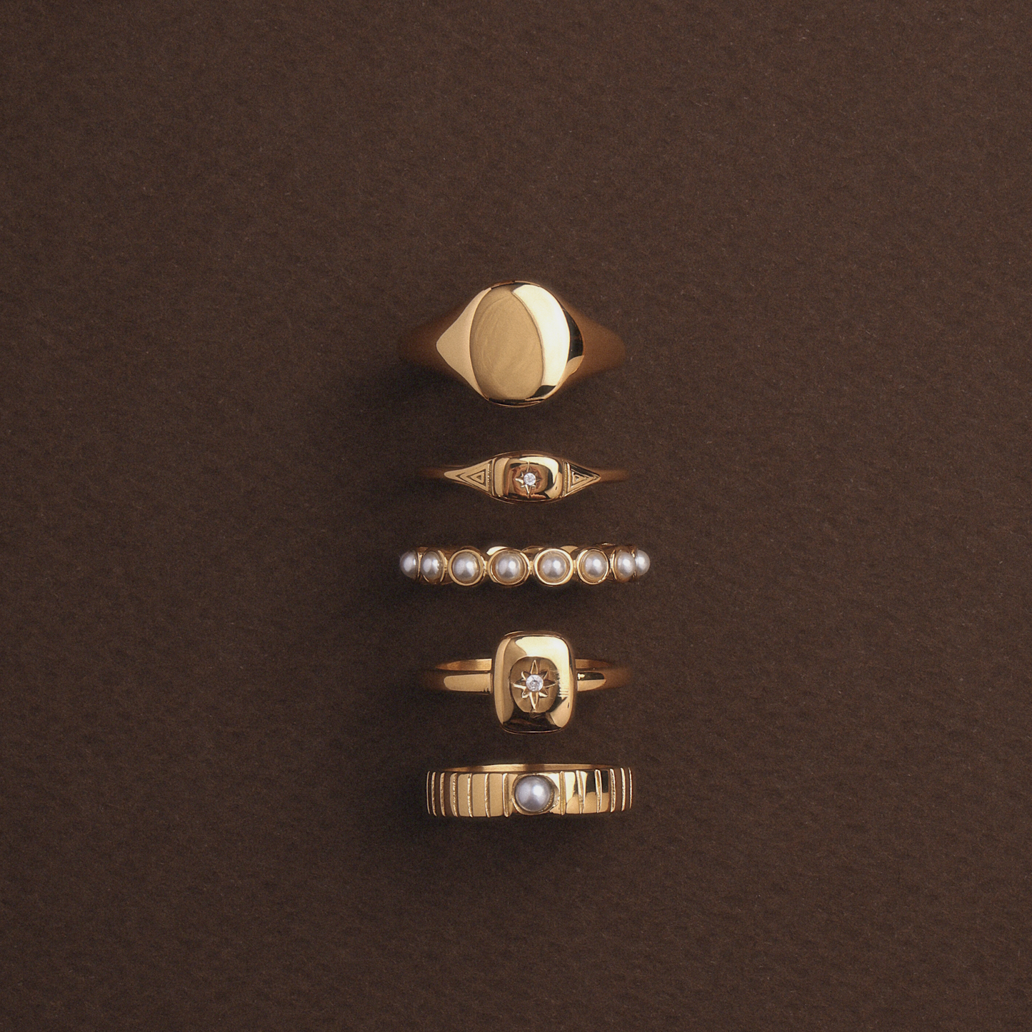 Anillo de sello ovalado