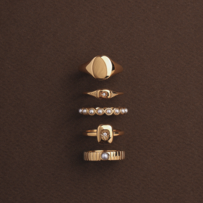 Anillo de sello ovalado
