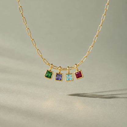 Collar de clip de oficina con piedra de nacimiento