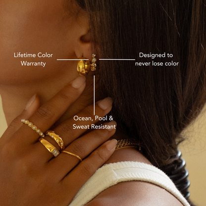 Aretes de aro de diamantes con cuentas