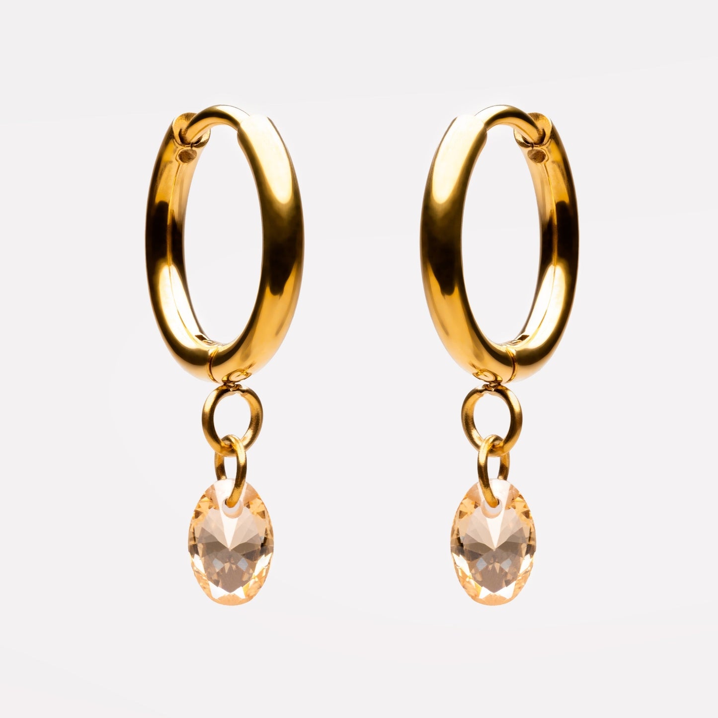 Pendientes colgantes de oro rosa