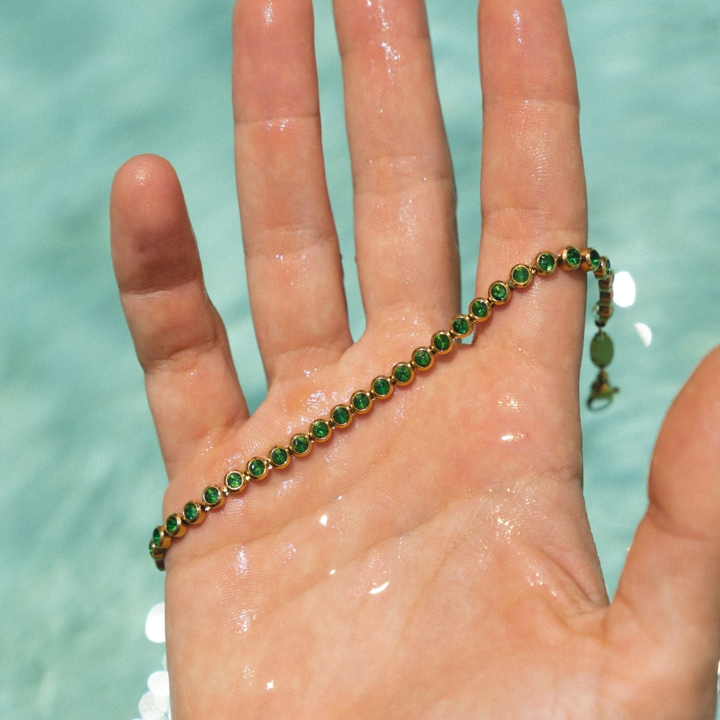 Pulsera de tenis verde