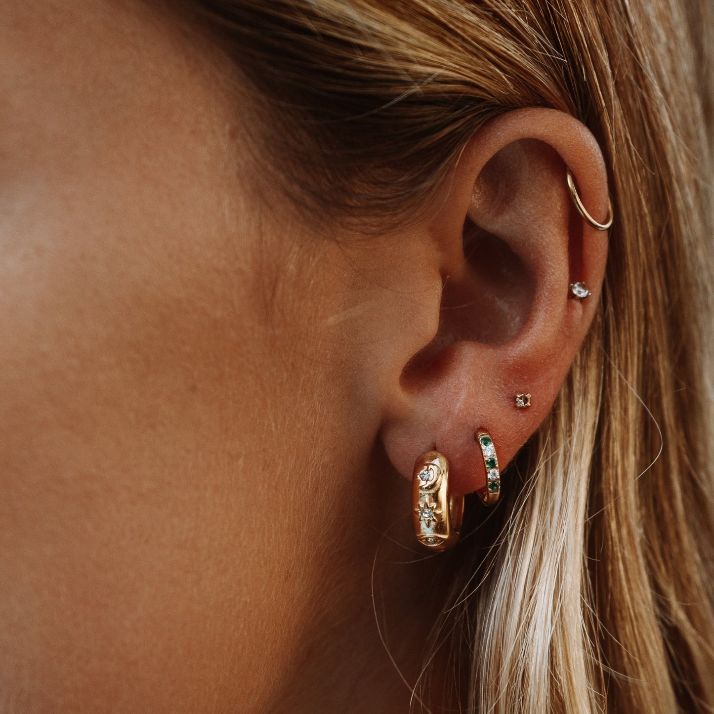 Pendientes de aro Oasis verde