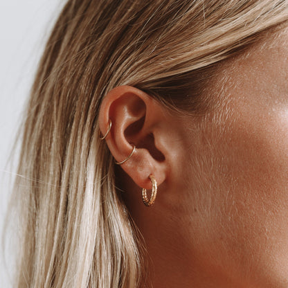 Pendientes de aro martillados