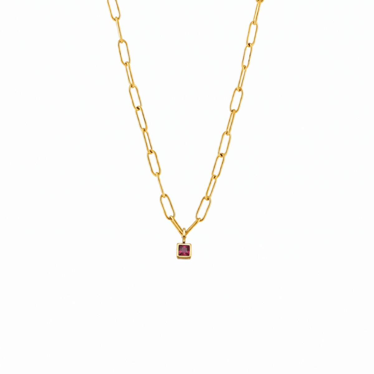 Collar de clip de oficina con piedra de nacimiento