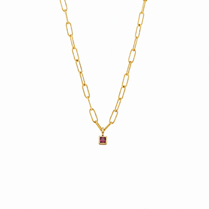 Collar de clip de oficina con piedra de nacimiento
