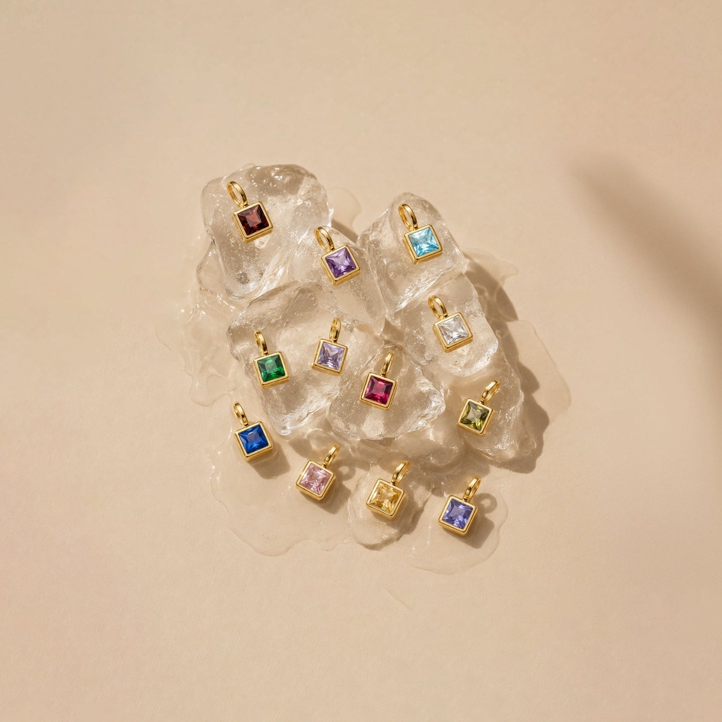 Collar de clip de oficina con piedra de nacimiento