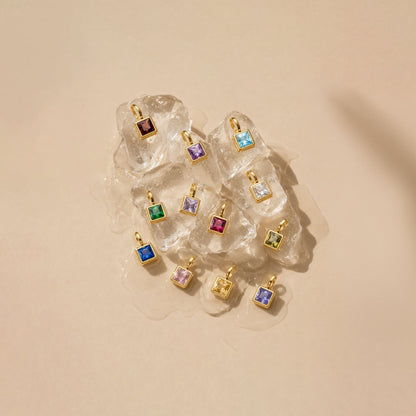 Collar de clip de oficina con piedra de nacimiento
