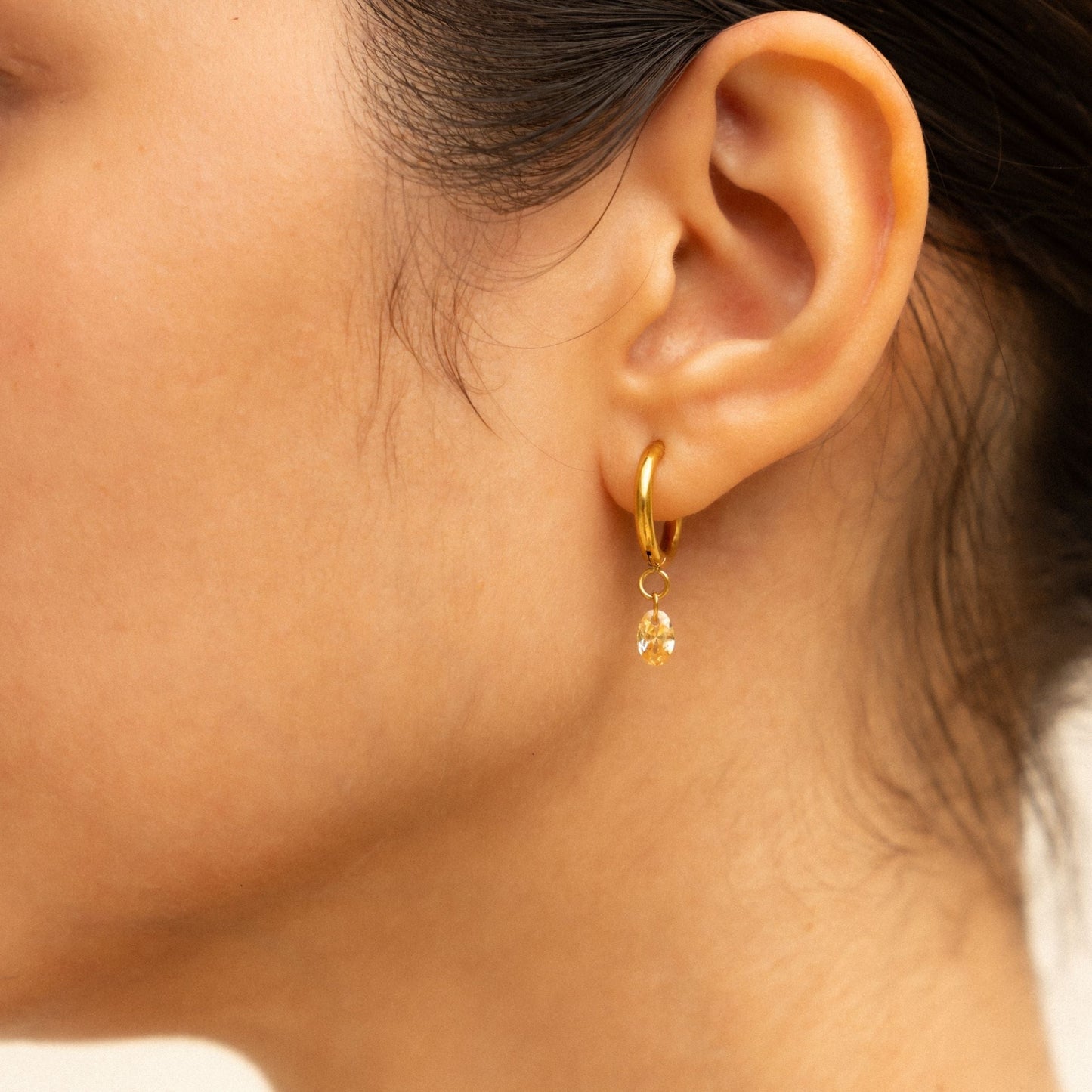 Pendientes colgantes de oro rosa