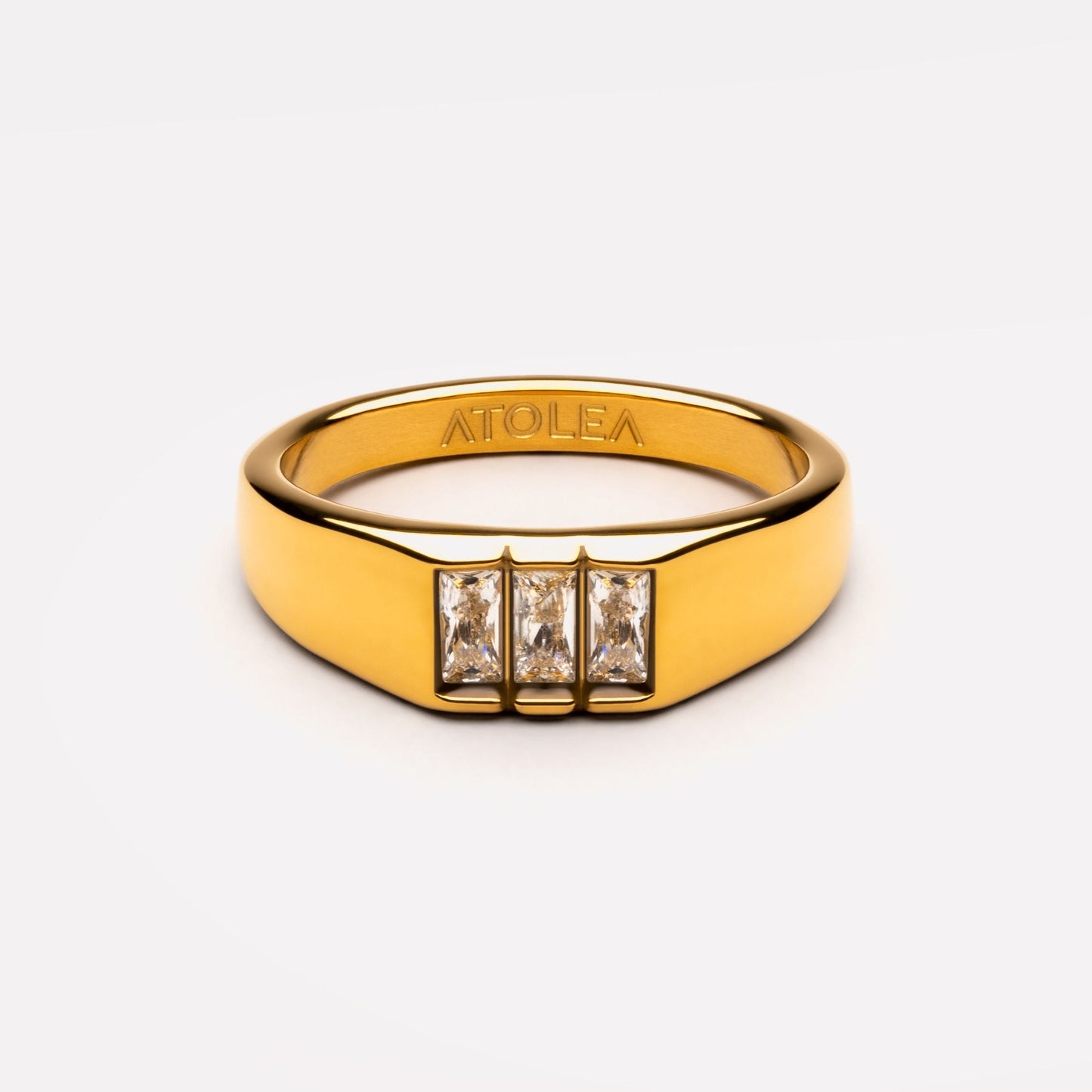 Anillo de sello tipo baguette