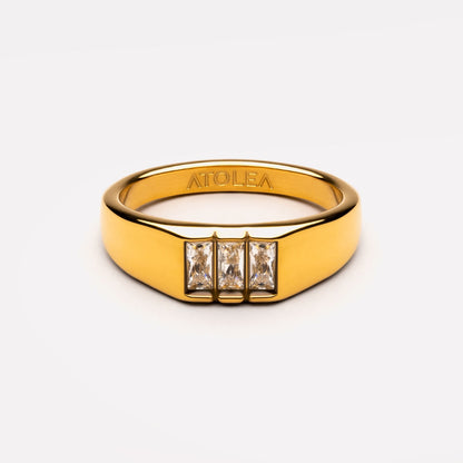Anillo de sello tipo baguette
