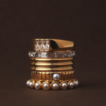 Anillo de sello tipo baguette