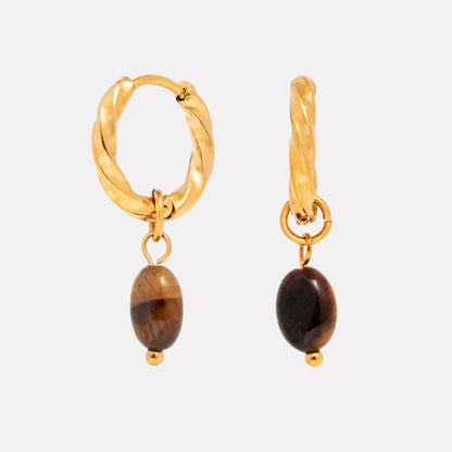 Pendientes de aro Ojo de Tigre